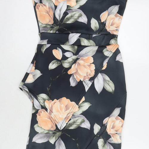 Boohoo Womens Multicoloured Floral Polyester A-Line Size 10 Round Neck Pullover