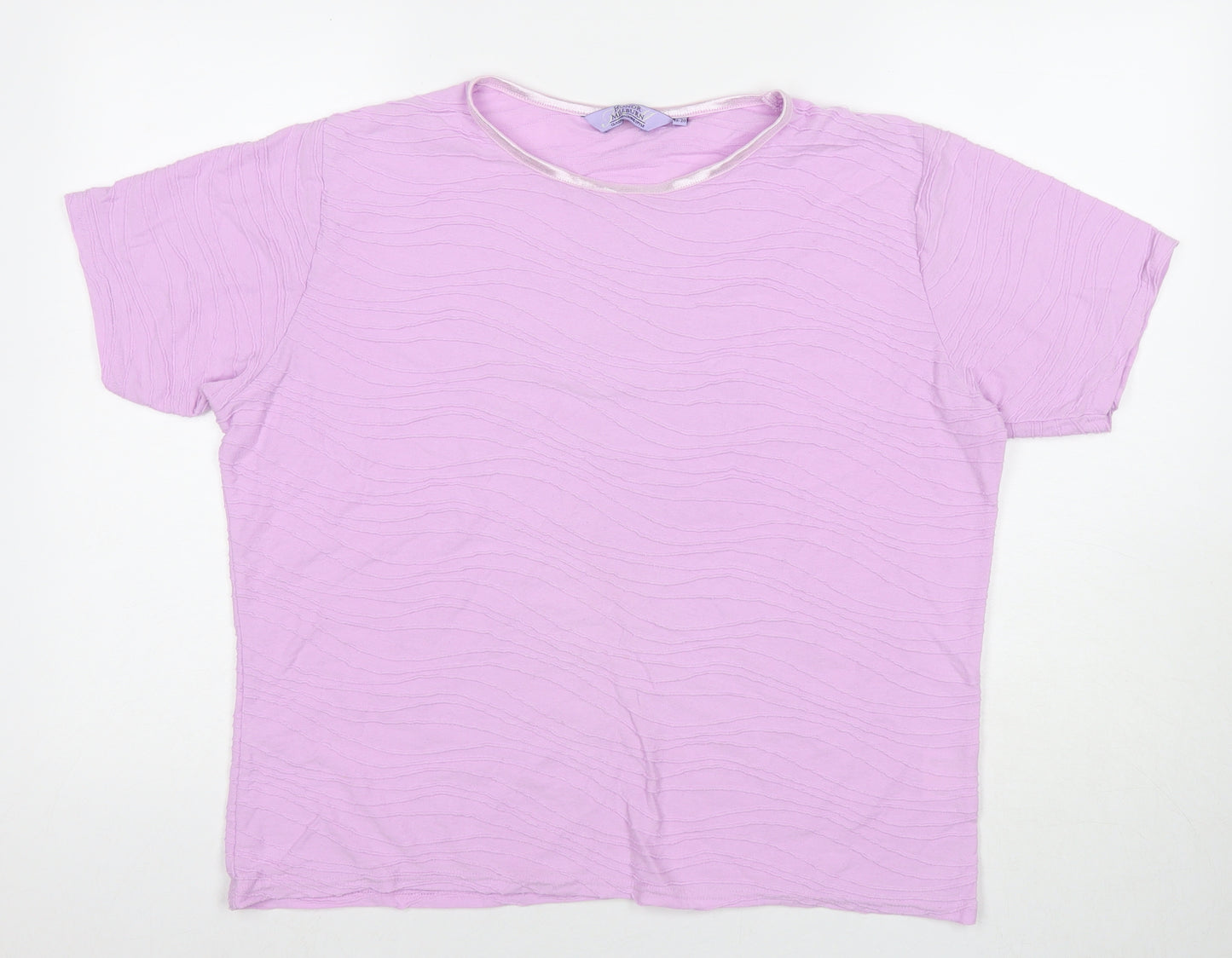 EWM Womens Purple Polyester Basic T-Shirt Size 18 Round Neck - Size 18-20