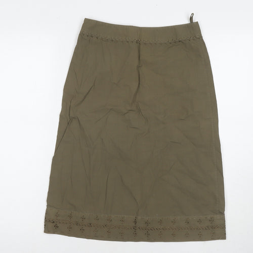 Jigsaw Womens Brown Cotton A-Line Skirt Size 8 Zip