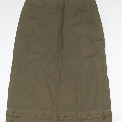Jigsaw Womens Brown Cotton A-Line Skirt Size 8 Zip