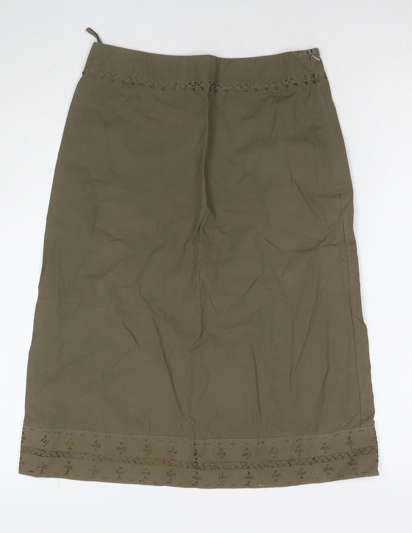 Jigsaw Womens Brown Cotton A-Line Skirt Size 8 Zip