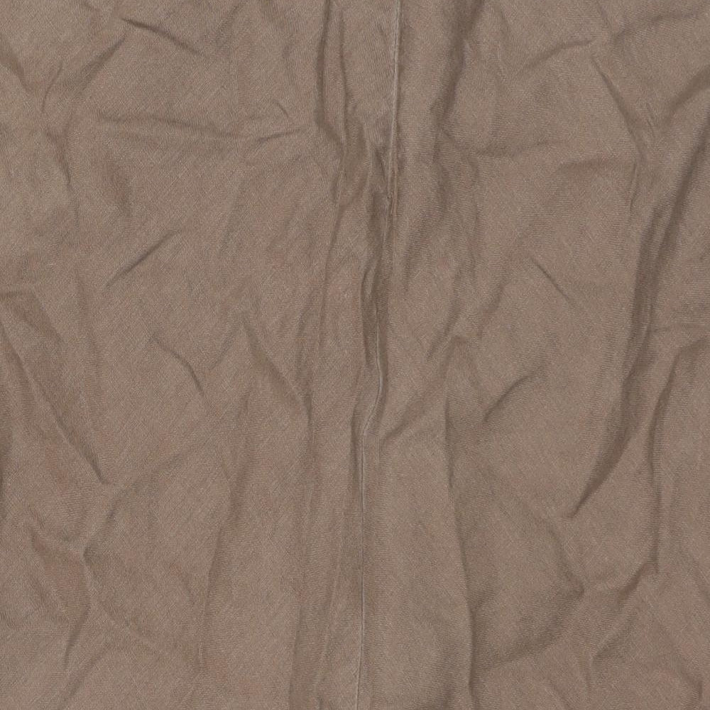 Boden Womens Brown Linen A-Line Skirt Size 14 Zip
