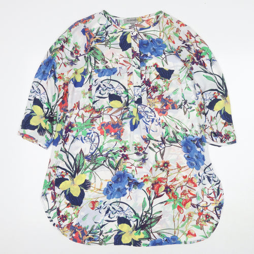 Figuerca Womens Multicoloured Floral Polyester A-Line Size S Round Neck Pullover