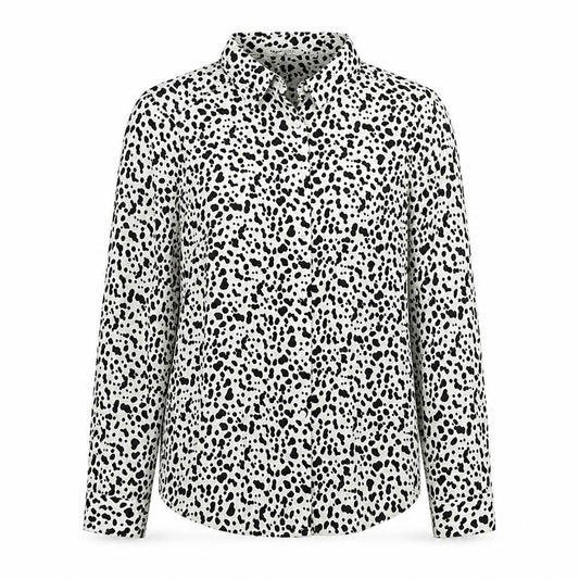 Front view of Brave Soul women’s multicoloured geometric polyester basic button-up, size S, collared