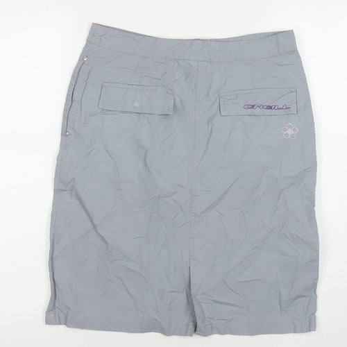O'Neill Womens Grey Cotton A-Line Skirt Size XS Zip - Flowers