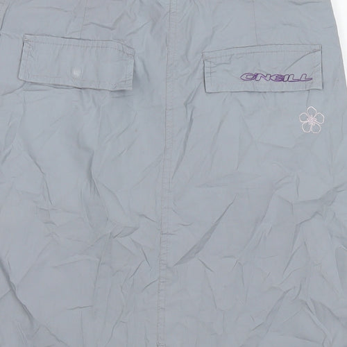 O'Neill Womens Grey Cotton A-Line Skirt Size XS Zip - Flowers