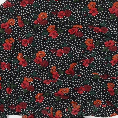 Topshop Womens Multicoloured Polka Dot Viscose Basic Button-Up Size 10 V-Neck