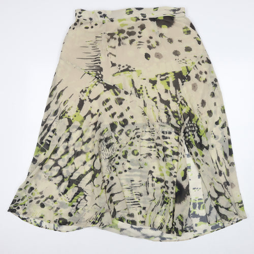 NEXT Womens Beige Animal Print Polyester A-Line Skirt Size 12