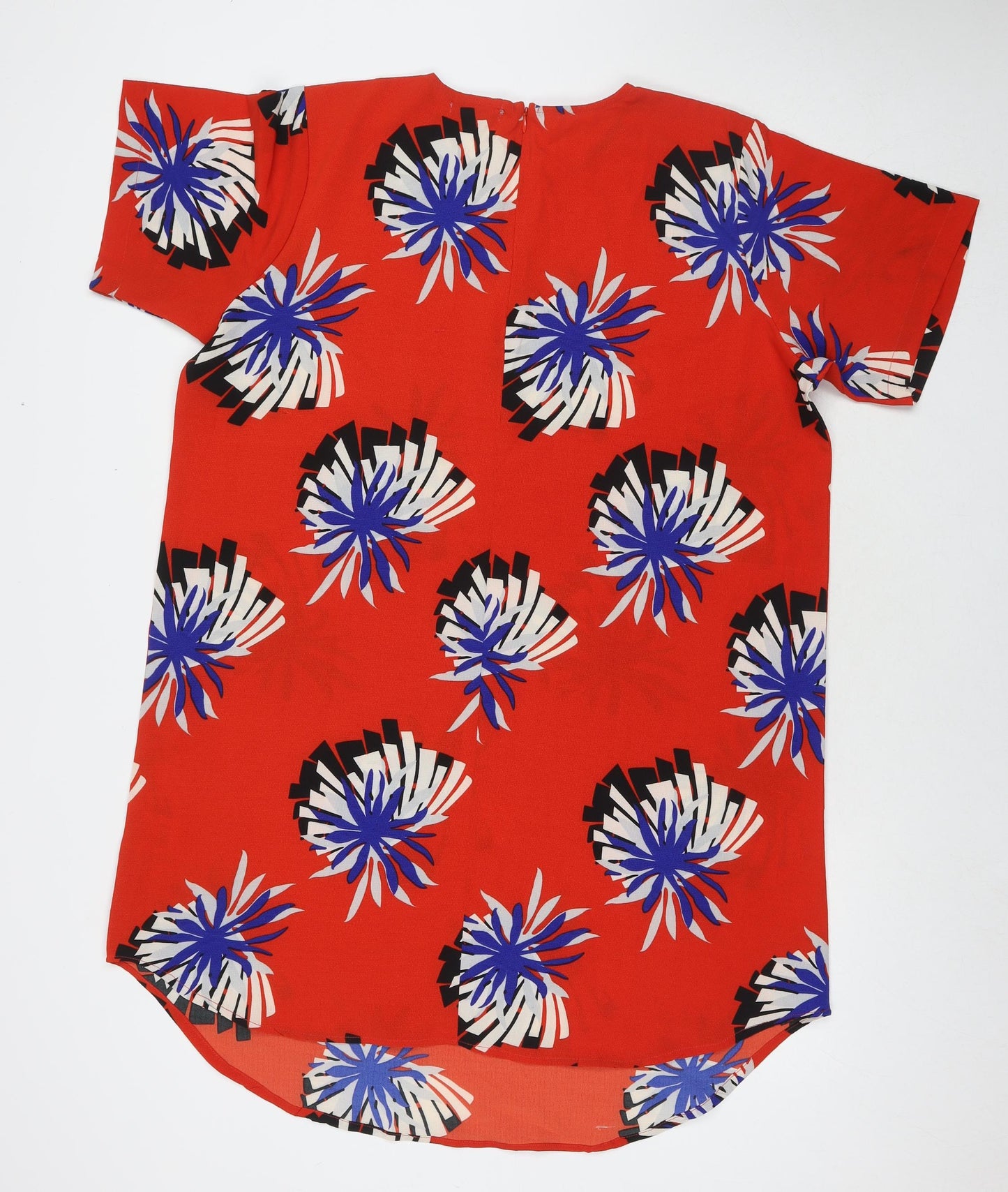 Alice&You Womens Red Floral Polyester Tunic Blouse Size 20 Round Neck