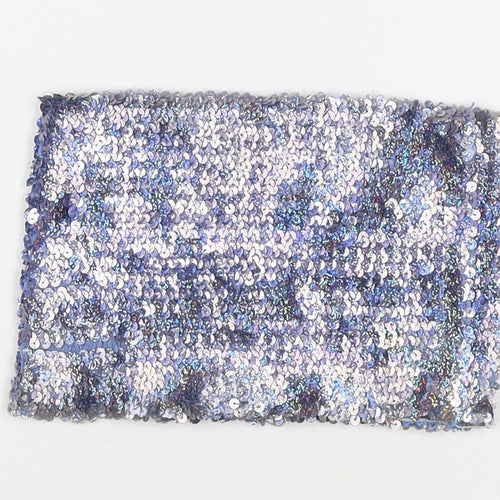 Urban Outfitters Womens Blue Acrylic Cropped Tank Size XS Square Neck - Glitter Sequin Detail