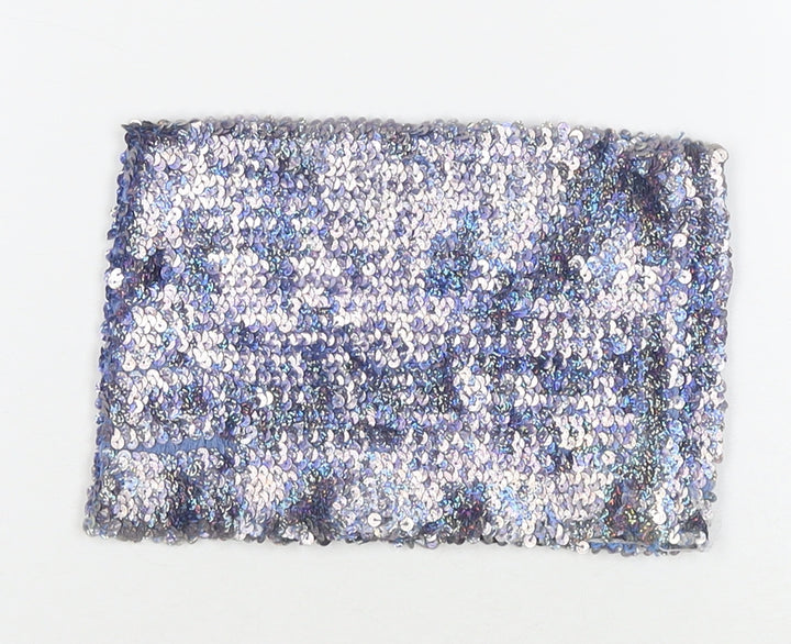 Urban Outfitters Womens Blue Acrylic Cropped Tank Size XS Square Neck - Glitter Sequin Detail