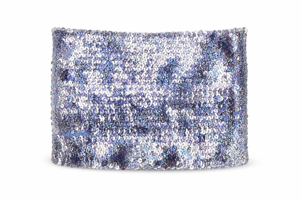 Urban Outfitters Womens Blue Acrylic Cropped Tank Size XS Square Neck - Glitter Sequin Detail