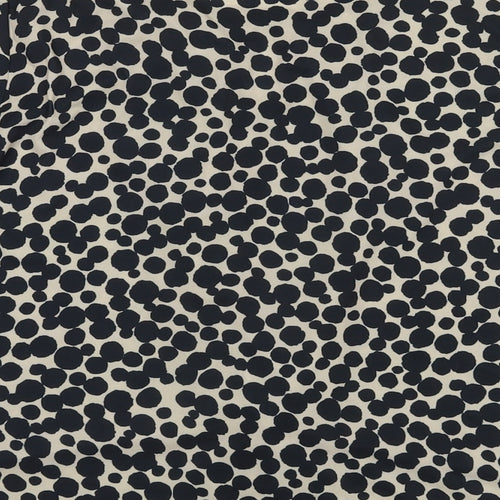 Kaleidoscope Womens Black Polka Dot Polyester Basic Blouse Size 12 Round Neck