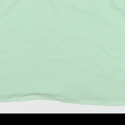 Topshop Womens Green Polyester Basic T-Shirt Size 8 Round Neck