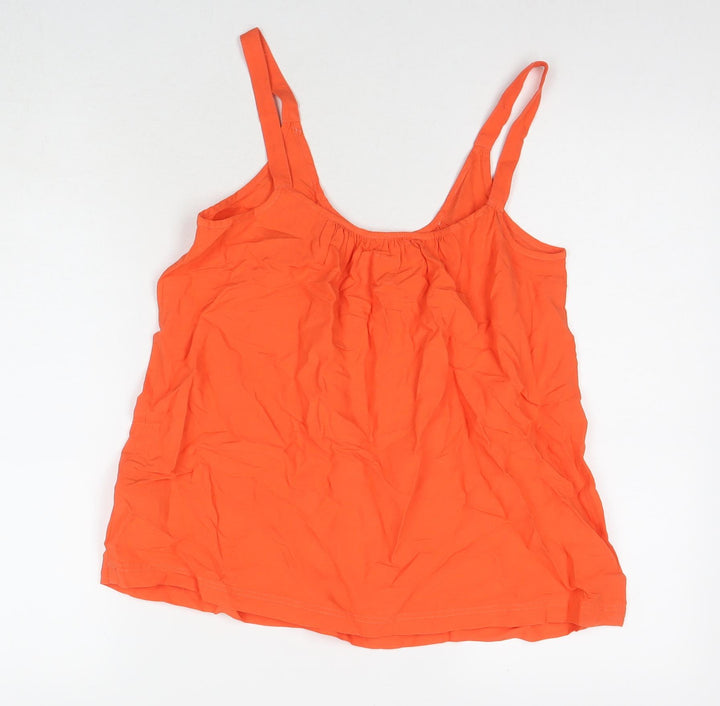 Marks and Spencer Womens Orange Viscose Basic Tank Size 8 Round Neck