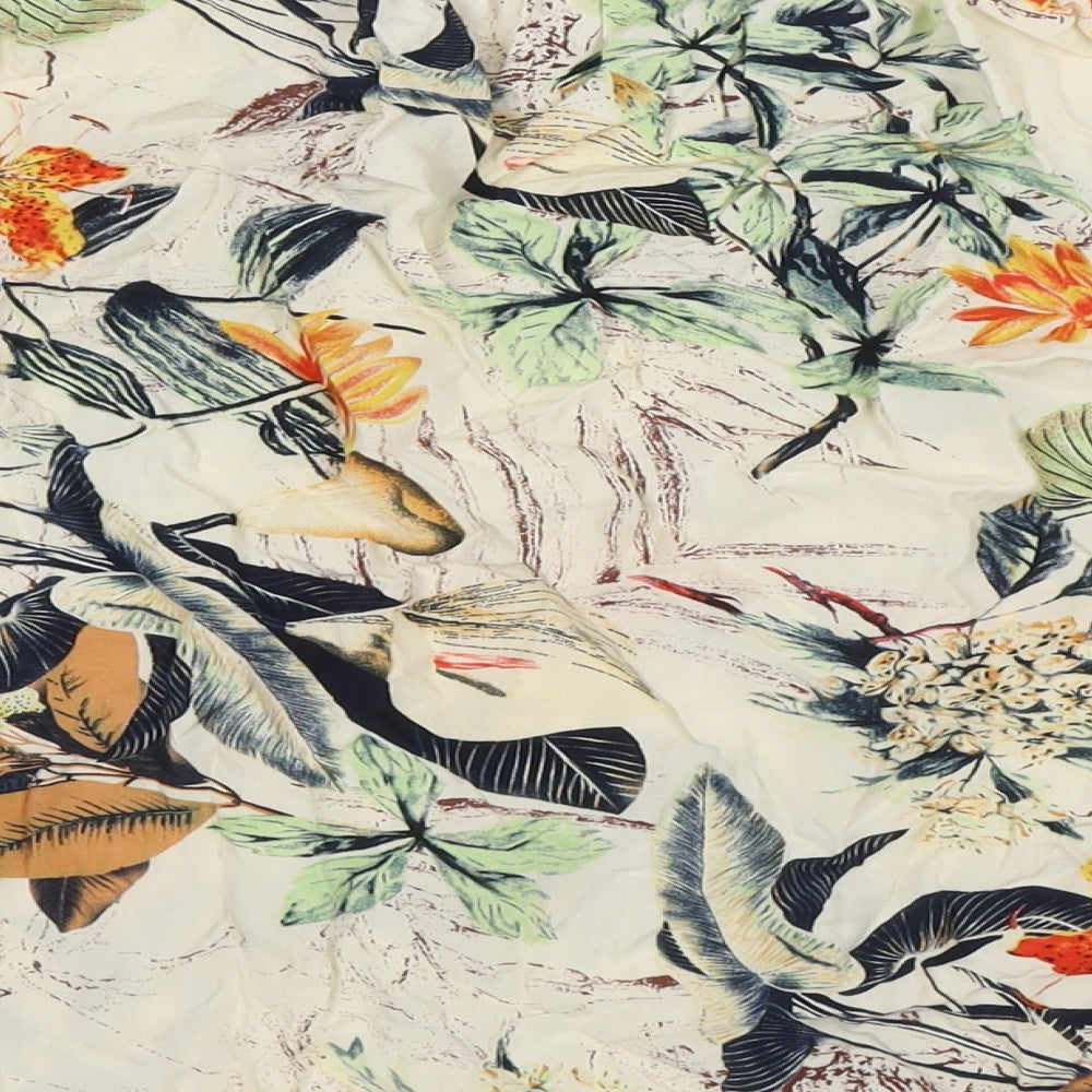 Boohoo Womens Multicoloured Floral Viscose Basic Blouse Size 8 Off the Shoulder