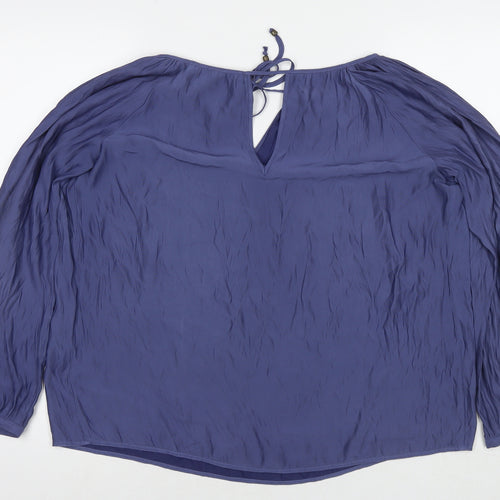 Zara Womens Blue Polyester Basic Blouse Size M Round Neck