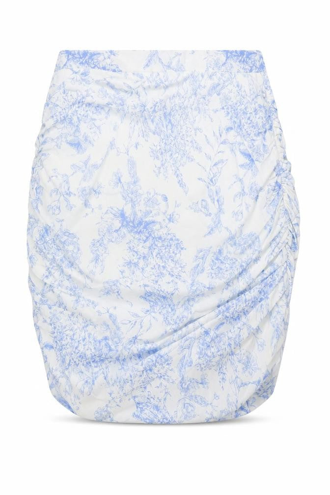 Boohoo Womens White Floral Polyester A-Line Skirt Size 12 Zip