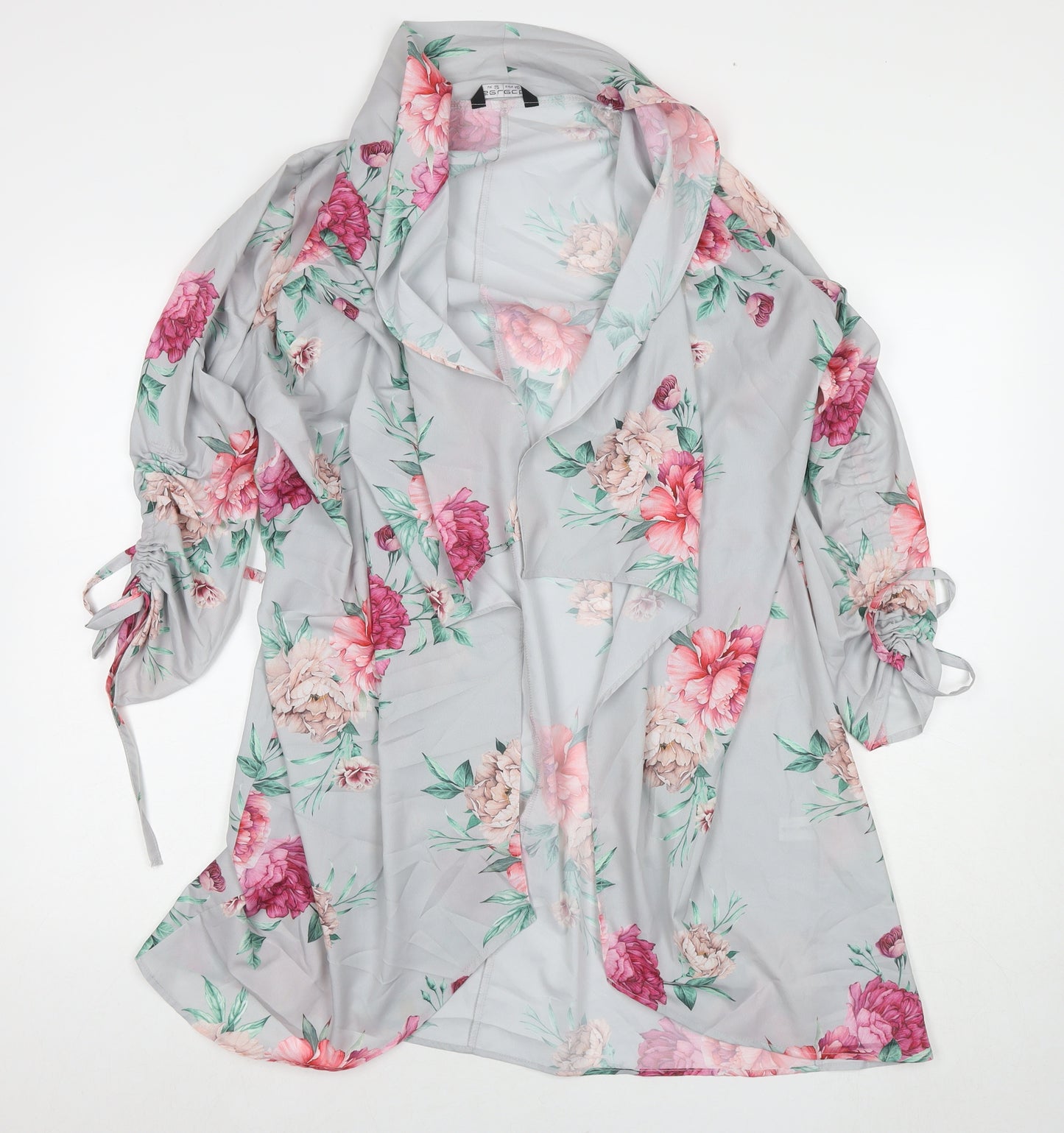 Select Womens Grey Floral Kimono Jacket Size 12