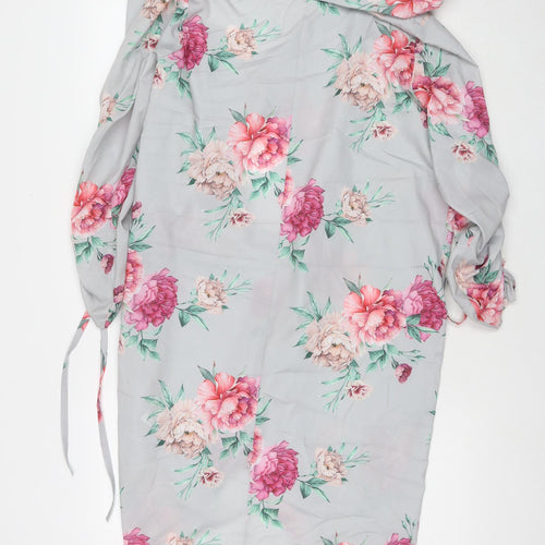 Select Womens Grey Floral Kimono Jacket Size 12