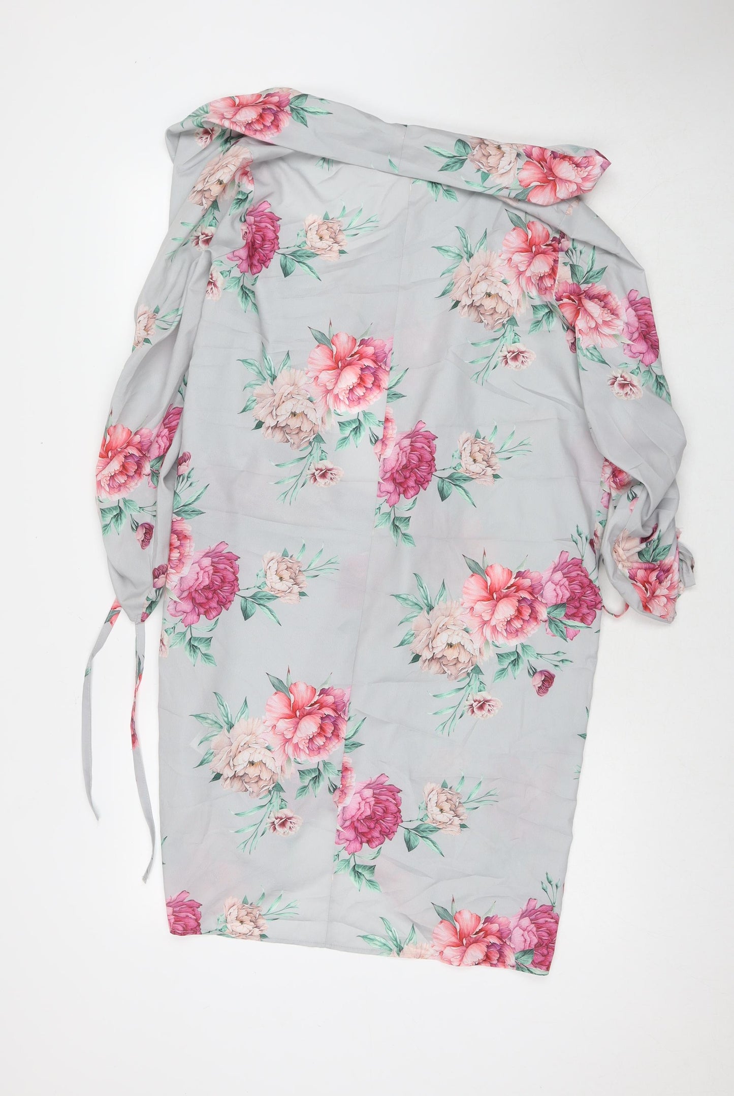 Select Womens Grey Floral Kimono Jacket Size 12