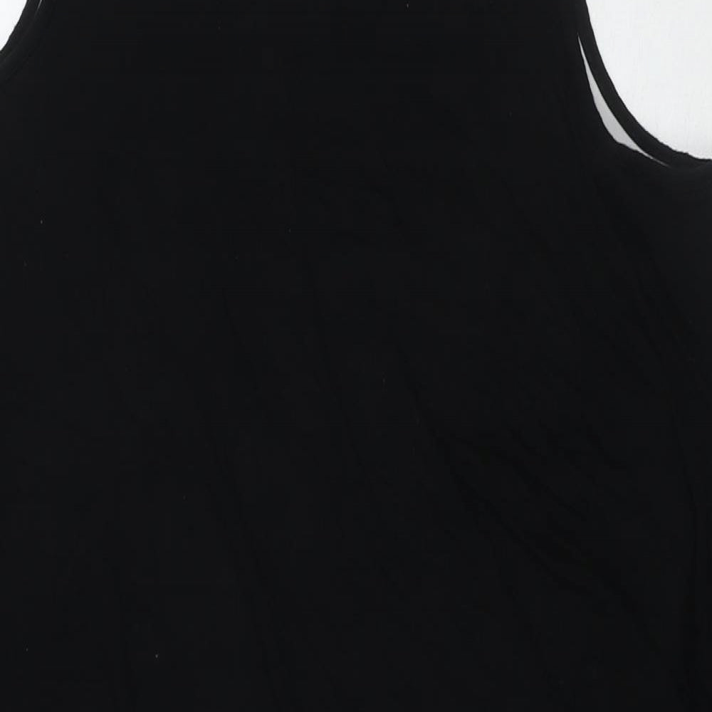 So Fabulous Womens Black Floral Polyester A-Line Size 18 Scoop Neck Pullover