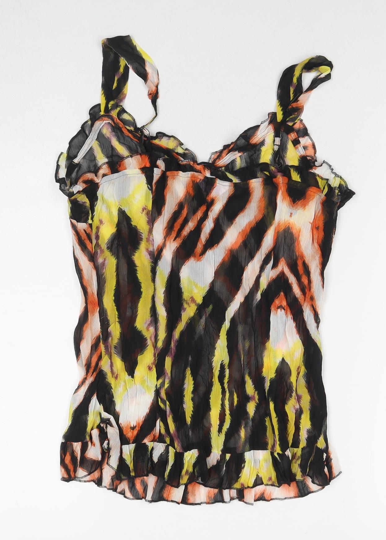 Per Una Womens Multicoloured Polyester Basic Tank Size 12 V-Neck