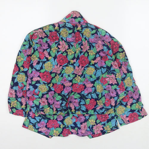 Solo Womens Multicoloured Floral Viscose Basic Button-Up Size 10 Collared