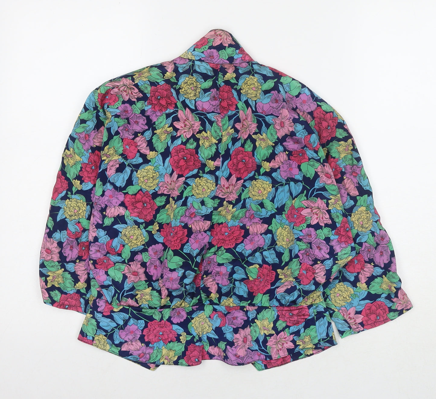 Solo Womens Multicoloured Floral Viscose Basic Button-Up Size 10 Collared