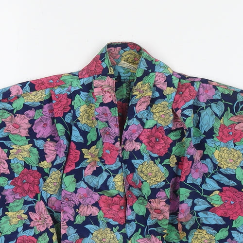 Solo Womens Multicoloured Floral Viscose Basic Button-Up Size 10 Collared