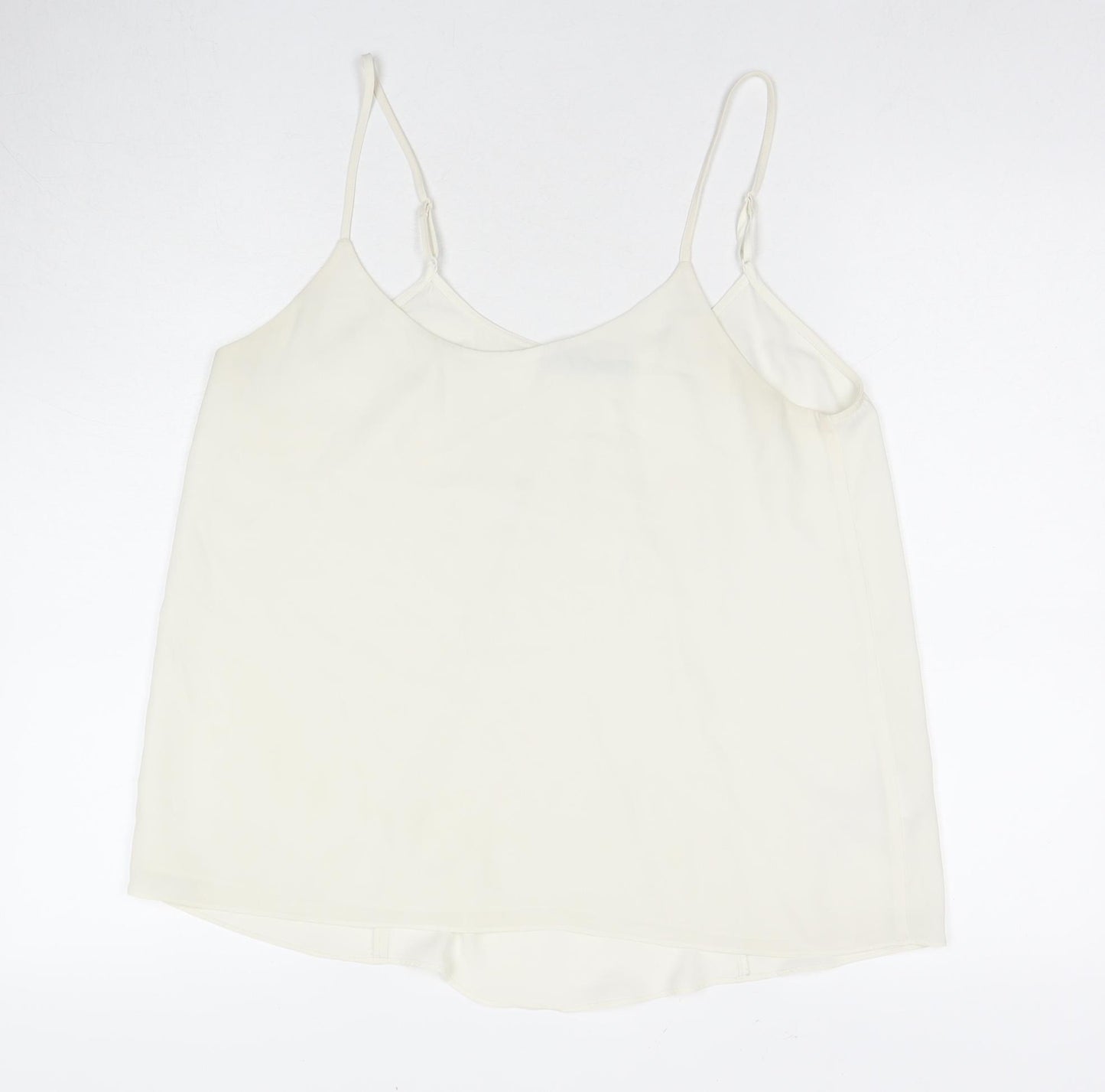 Oasis Womens White Polyester Basic Tank Size 14 Round Neck
