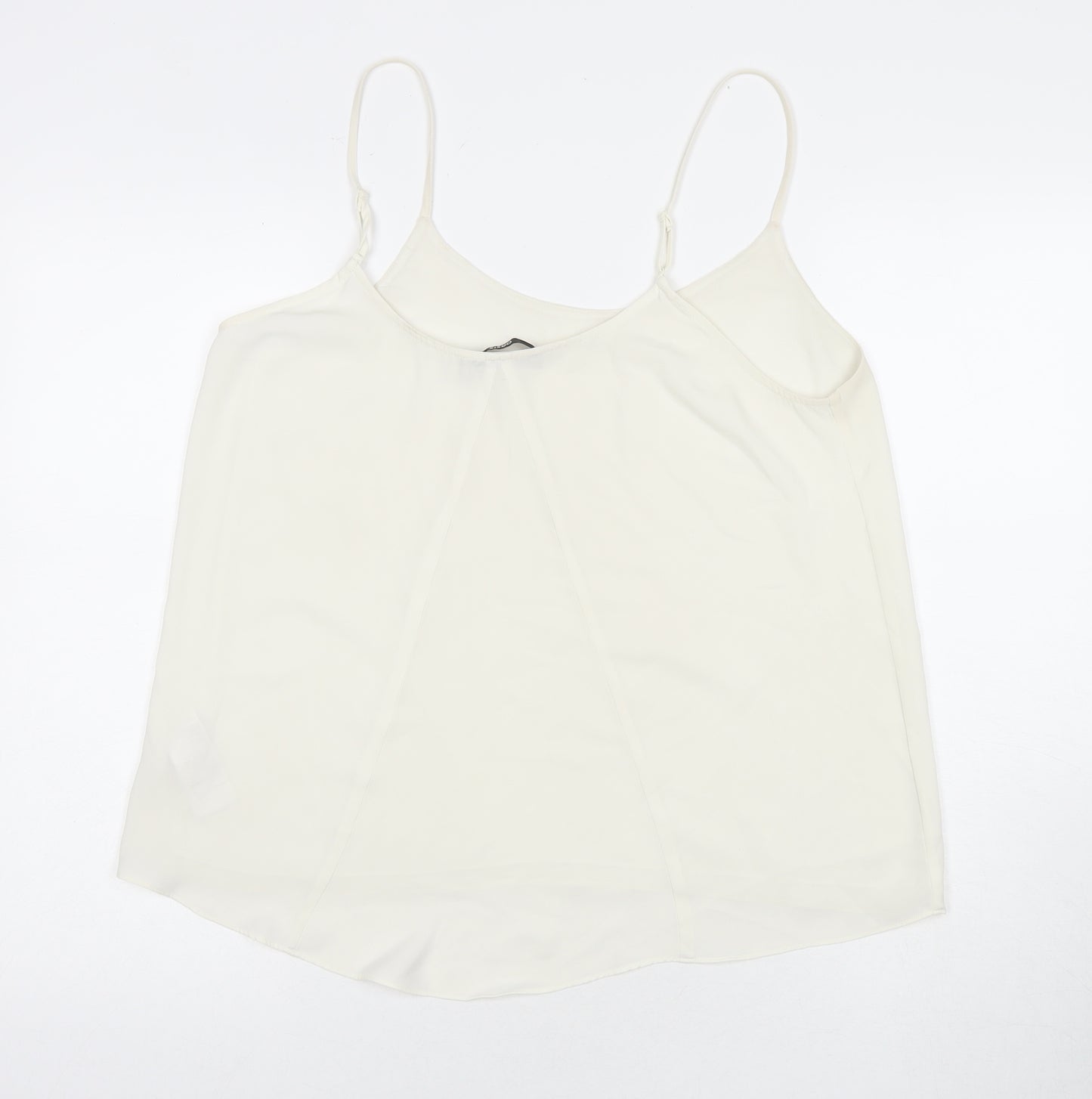 Oasis Womens White Polyester Basic Tank Size 14 Round Neck