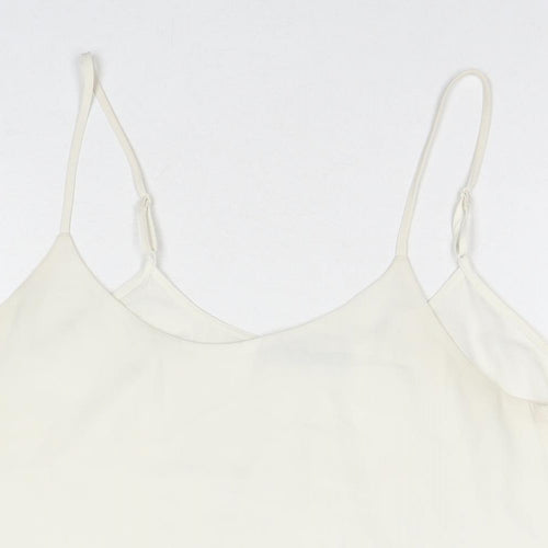 Oasis Womens White Polyester Basic Tank Size 14 Round Neck