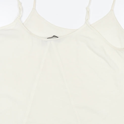 Oasis Womens White Polyester Basic Tank Size 14 Round Neck