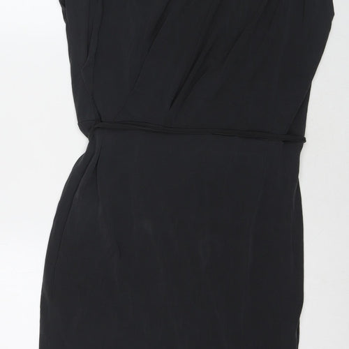 Oasis Womens Black Viscose Maxi Size L Cowl Neck Pullover