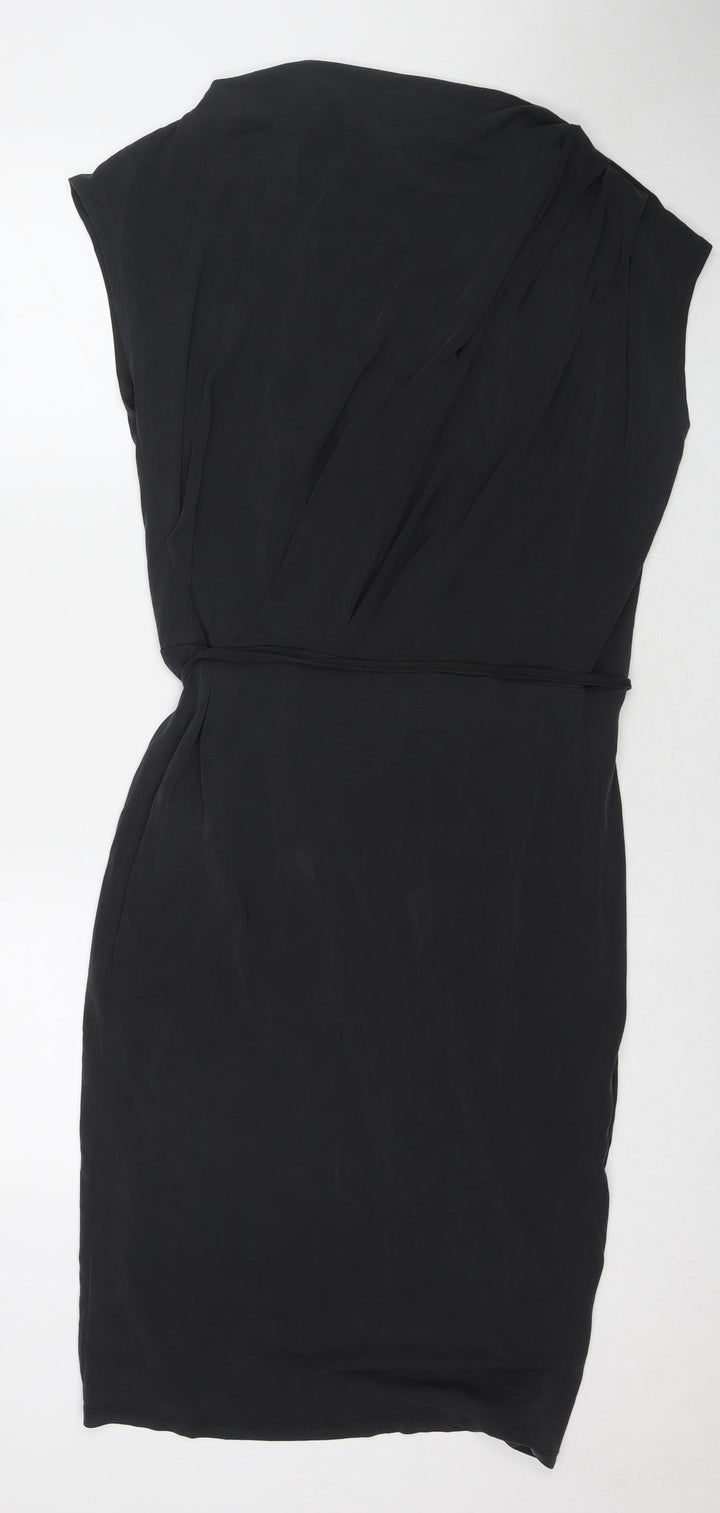 Oasis Womens Black Viscose Maxi Size L Cowl Neck Pullover