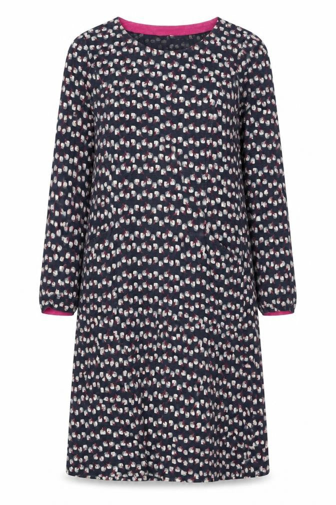 Adini Womens Grey Geometric Cotton Jumper Dress Size S Round Neck Pullover