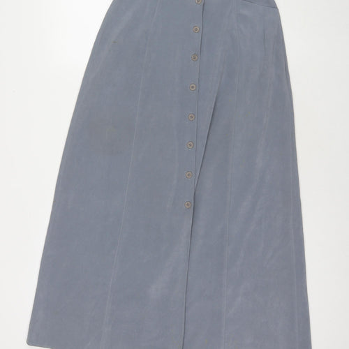 TAGG Womens Grey Polyester Maxi Skirt Size 10 Button