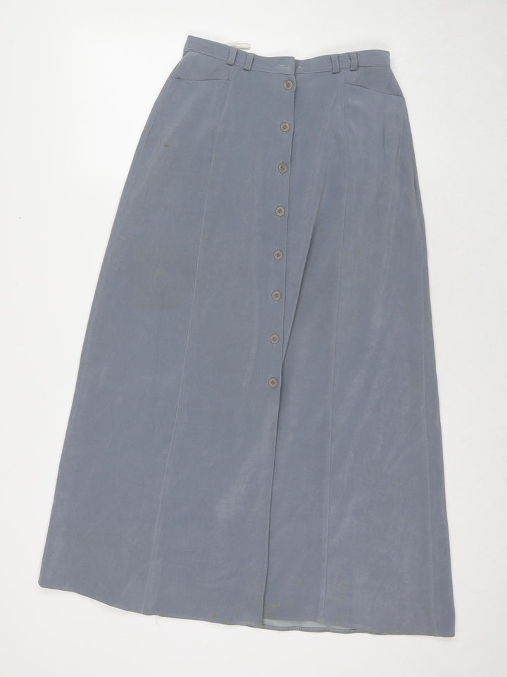 TAGG Womens Grey Polyester Maxi Skirt Size 10 Button