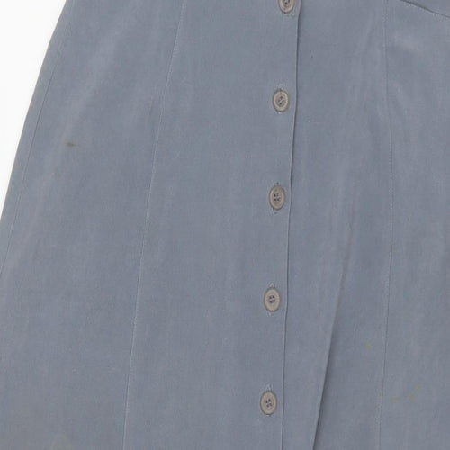 TAGG Womens Grey Polyester Maxi Skirt Size 10 Button