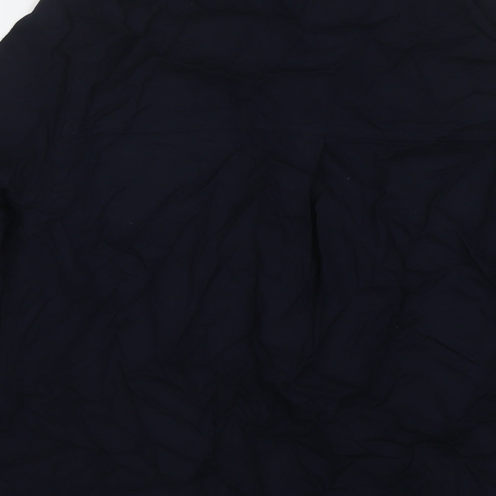 Marks and Spencer Womens Blue Viscose Basic Button-Up Size 6 Round Neck
