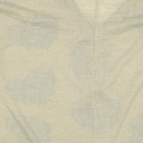 Apricot Womens Beige Geometric Polyester Basic T-Shirt Size S V-Neck - Hearts Size S/M