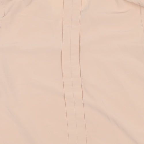 Marks and Spencer Womens Beige Polyester Basic Blouse Size 12 V-Neck