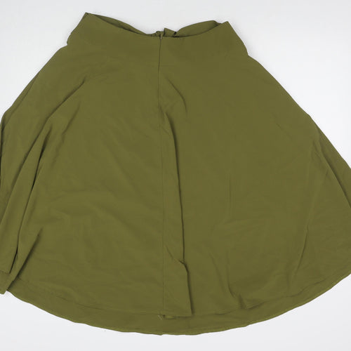 Belle Poque Womens Green Viscose Swing Skirt Size XL Zip