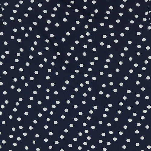 Julipa Womens Blue Polka Dot Polyester Basic Blouse Size 20 Round Neck