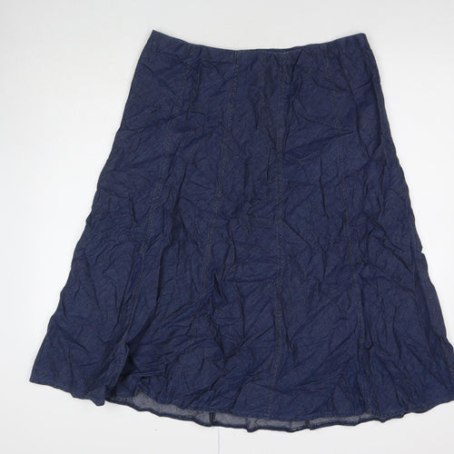 Bonmarché Womens Blue Cotton Maxi Skirt Size 16