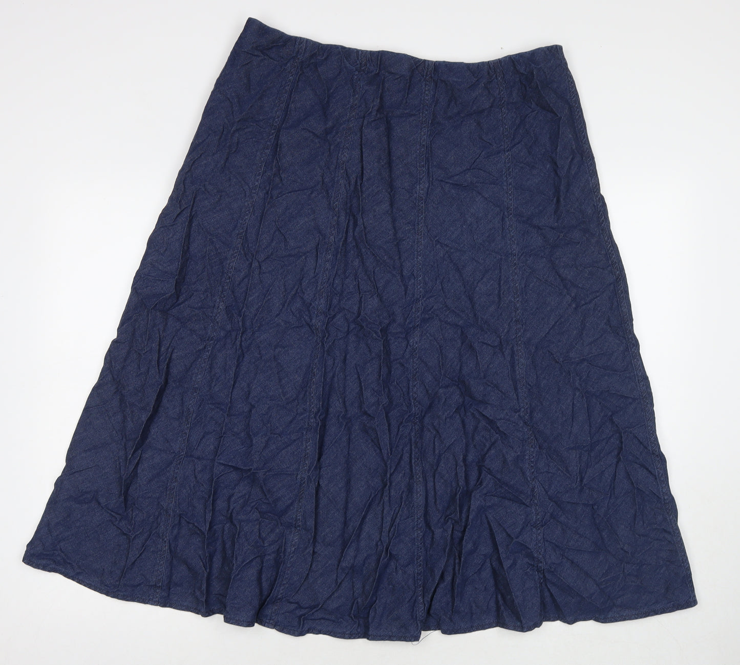 Bonmarché Womens Blue Cotton Maxi Skirt Size 16