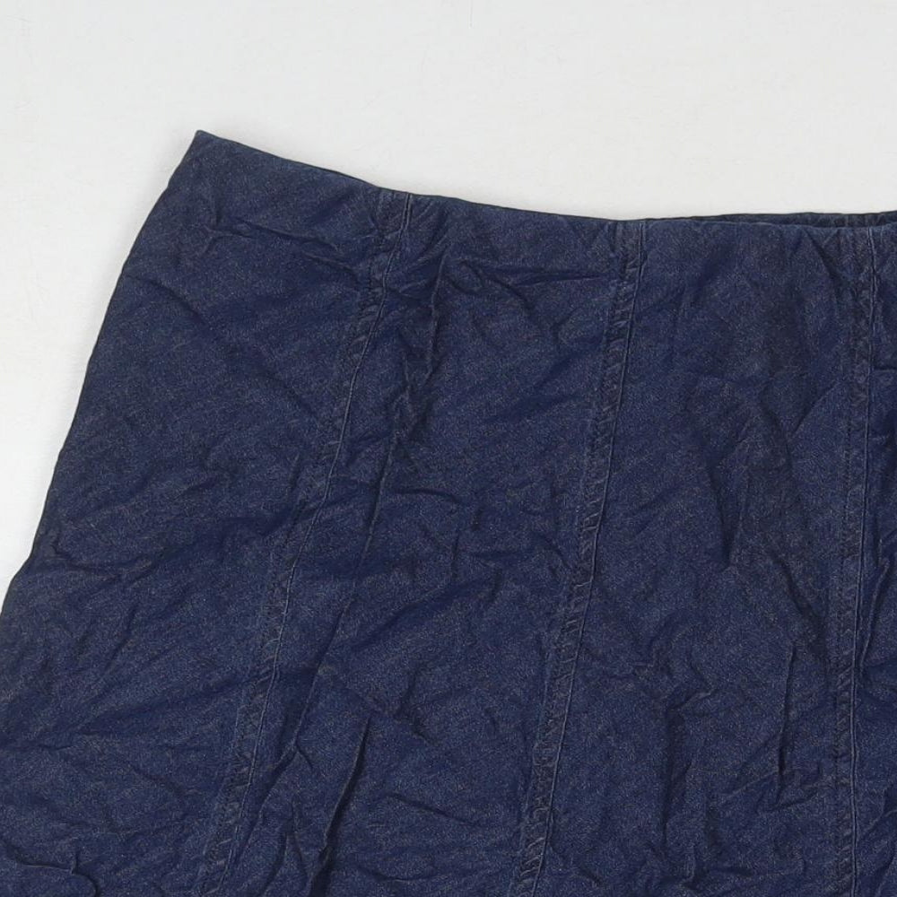 Bonmarché Womens Blue Cotton Maxi Skirt Size 16