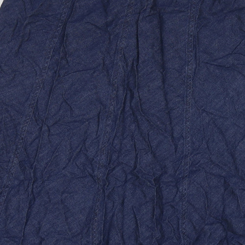 Bonmarché Womens Blue Cotton Maxi Skirt Size 16