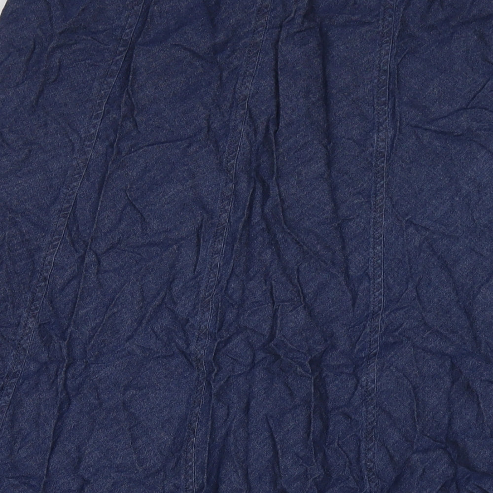 Bonmarché Womens Blue Cotton Maxi Skirt Size 16